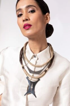 En Inde Jute Necklace With Steel Pendant -Celestiagem Jewelry Shop 22en3 2