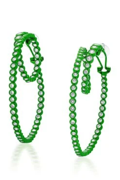 Isharya Parakeet Green Swirl Hoop Earrings -Celestiagem Jewelry Shop 22ip19 2