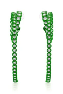 Isharya Parakeet Green Swirl Hoop Earrings -Celestiagem Jewelry Shop 22ip19 3