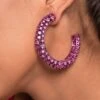 Isharya Pink Handcrafted Mesh Earrings -Celestiagem Jewelry Shop 22ip29 1