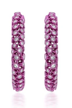 Isharya Pink Handcrafted Mesh Earrings -Celestiagem Jewelry Shop 22ip29 3