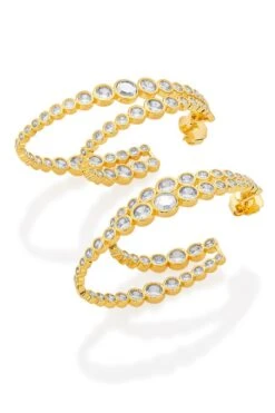 Isharya Aura Gold Double Hoop Earrings -Celestiagem Jewelry Shop 22ip5 5