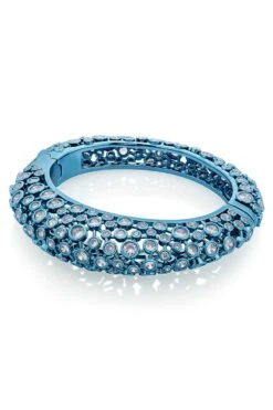 Isharya Aqua Blue Oval Hinge Bangle -Celestiagem Jewelry Shop 22ip85 3