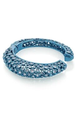 Isharya Aqua Blue Oval Hinge Bangle -Celestiagem Jewelry Shop 22ip85 5