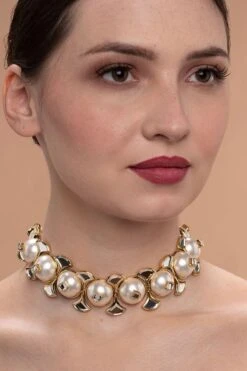 Isharya Amara Mirror Pearl Choker Necklace