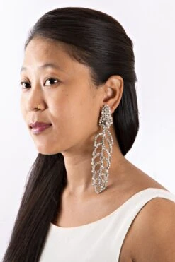 St Erasmus Crystal Encrusted Dangler Earrings
