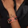 Outhouse Sundial Orange Vegan Leather Bracelet