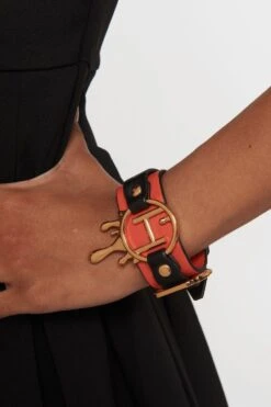 Outhouse Sundial Orange Vegan Leather Bracelet -Celestiagem Jewelry Shop 2507ot54 3