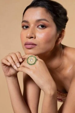 Riana Jewellery Sea Green Floral Ring