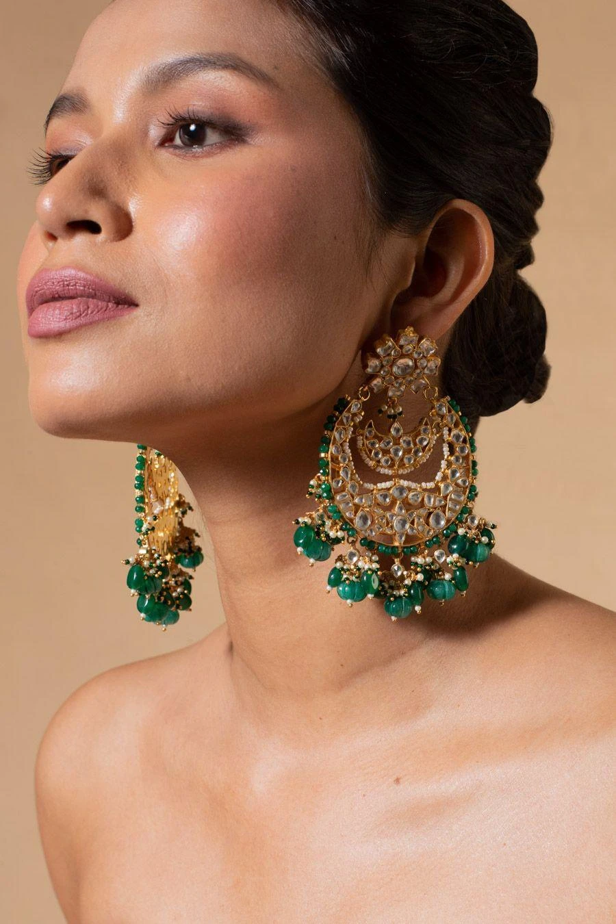 Riana Jewellery Green Jadtar Necklace Set 3 Riana Jewellery Green Jadtar Necklace Set