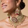Riana Jewellery Red Jadtar Necklace Set -Celestiagem Jewelry Shop 25434rj3 1