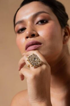 Riana Jewellery White Jadtar Ring