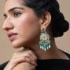 Turquoise Jewels Green Meenakari Work Earrings 1 Turquoise Jewels Green Meenakari Work Earrings -Celestiagem Jewelry Shop 25723tse4 1