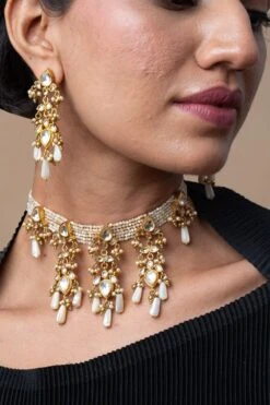 Turquoise Jewels Gold Kundan Necklace Set