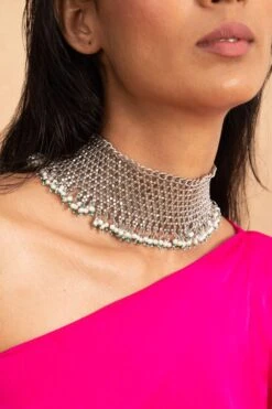 Ritika Sachdeva Silver Plated Jaali Choker -Celestiagem Jewelry Shop 260523rs07 3