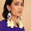 Ritika Sachdeva Shell Coin Neon Tassel Earrings -Celestiagem Jewelry Shop 260523rs10 1