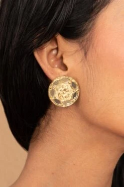 Ritika Sachdeva Gold Mirror Studded Studs -Celestiagem Jewelry Shop 260523rs13 3 1