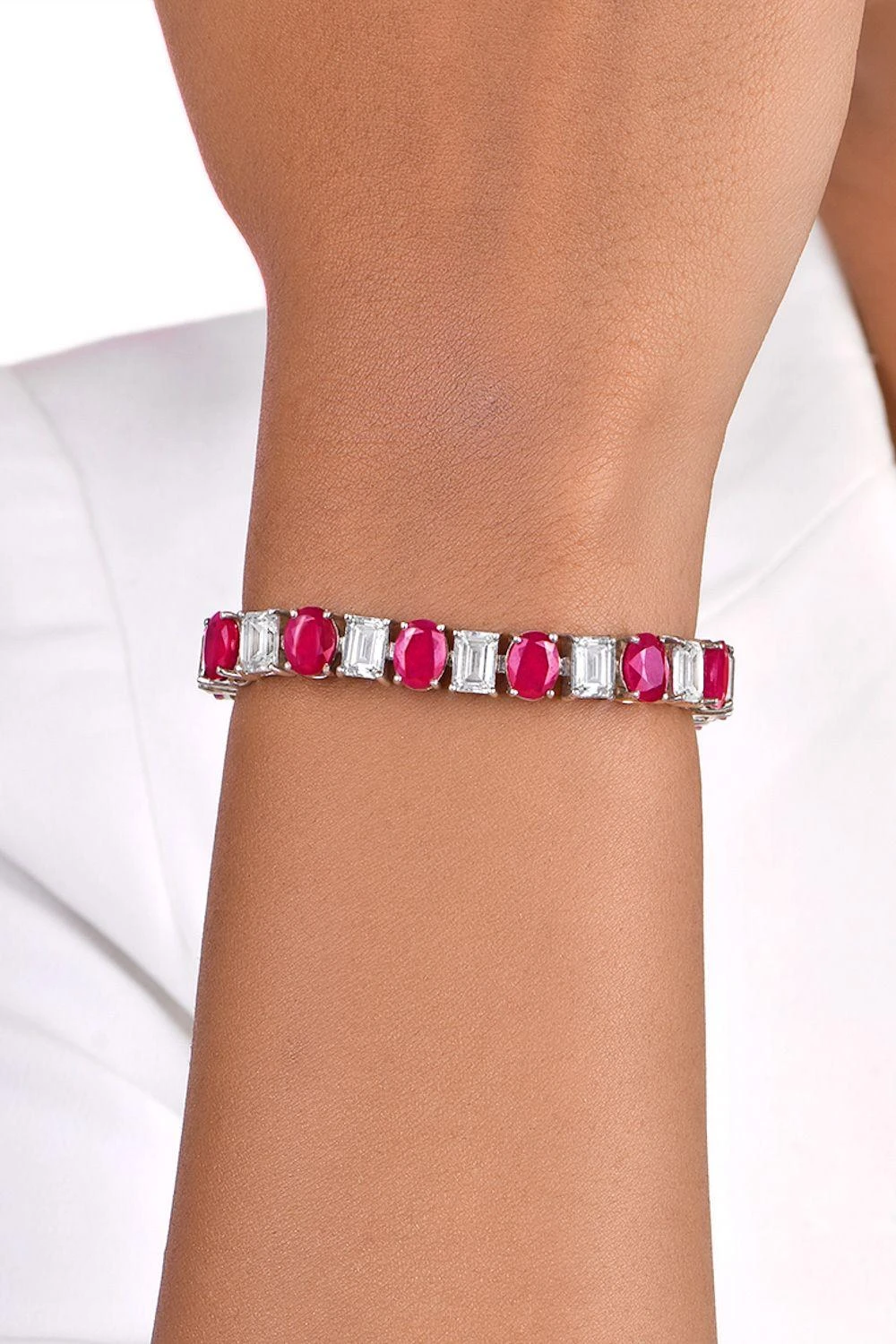 Diosa Paris Red & White Swarovski Bracelet 3 Diosa Paris Red & White Swarovski Bracelet