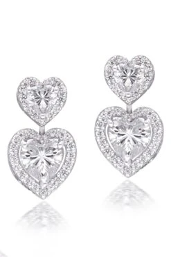 Diosa Paris White Swarovski Heart Shaped Earrings -Celestiagem Jewelry Shop 26923ds46 2