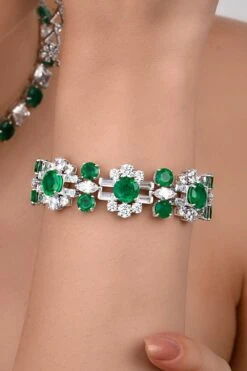 Diosa Paris Green & White Swarovski Zirconia Bracelet