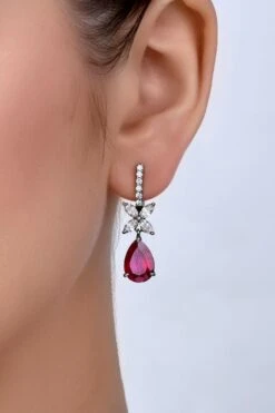 Diosa Paris Pear Shaped Ruby Earrings