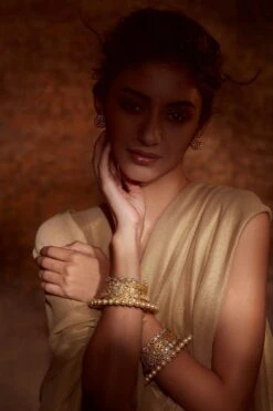 Tarun Tahiliani Accessories Gold Handcrafted Stack Kada