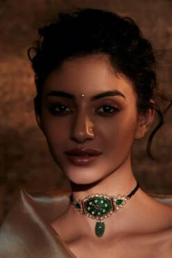 Tarun Tahiliani Accessories Emerald Mughal Style Choker