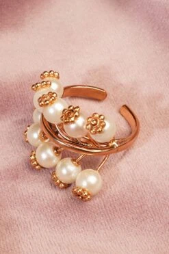 Suhani Pittie Pearl Ivy Gold-plated Tree Ring