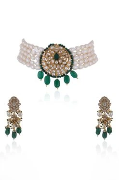 Riana Jewellery Ethereal Jade & Pearlescent Choker Set 7 Riana Jewellery Ethereal Jade & Pearlescent Choker Set -Celestiagem Jewelry Shop 291223ra1 3