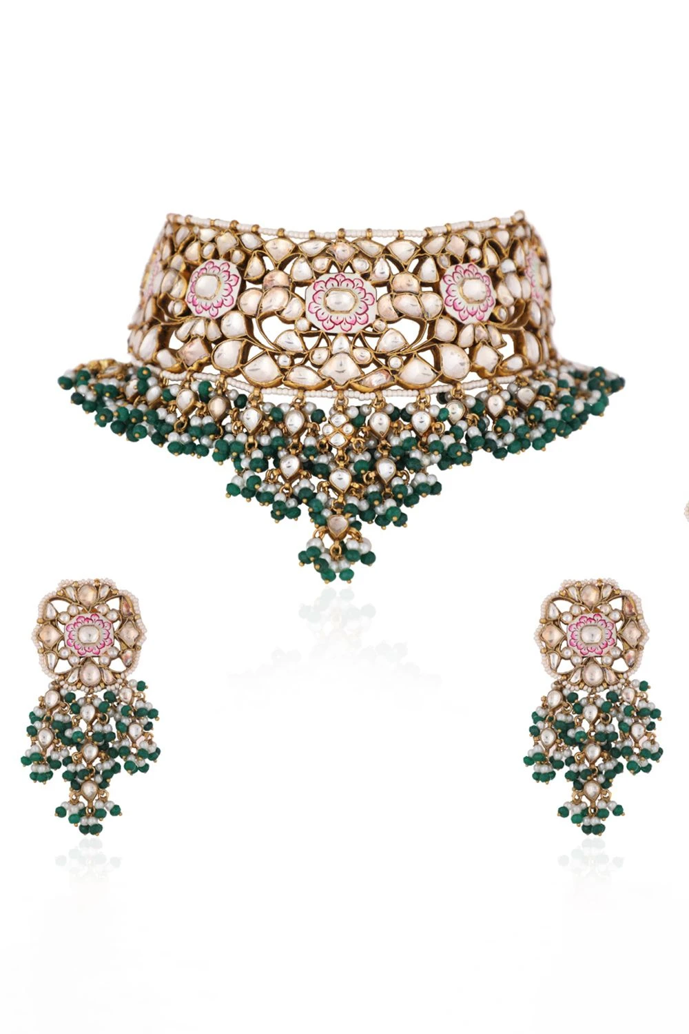 Riana Jewellery Radiant Meenakari Multi-jewel Choker Set 7 Riana Jewellery Radiant Meenakari Multi-jewel Choker Set - Image 5