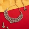 Zevar By Geeta White Polki Necklace Set 1 Zevar By Geeta White Polki Necklace Set -Celestiagem Jewelry Shop 2912zg9 1