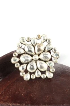 Sangeeta Boochra Kundan Studded Silver Ring