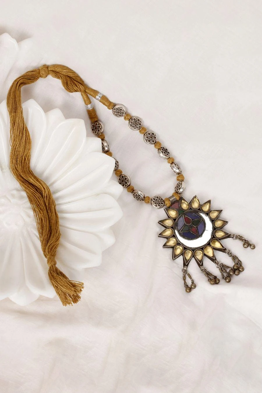 Sangeeta Boochra Silver Pushti Mirror Necklace 3 Sangeeta Boochra Silver Pushti Mirror Necklace