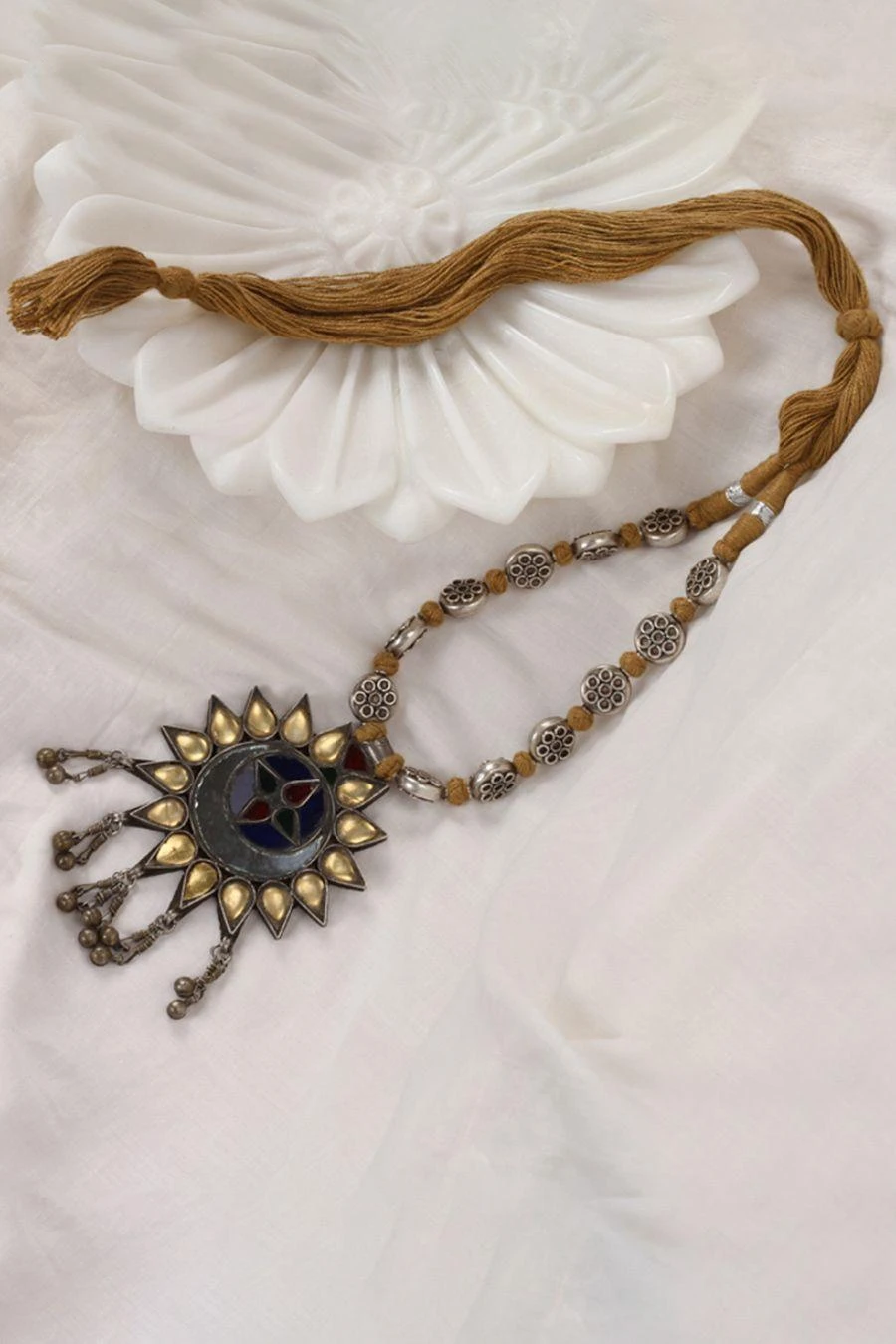 Sangeeta Boochra Silver Pushti Mirror Necklace 4 Sangeeta Boochra Silver Pushti Mirror Necklace - Image 2