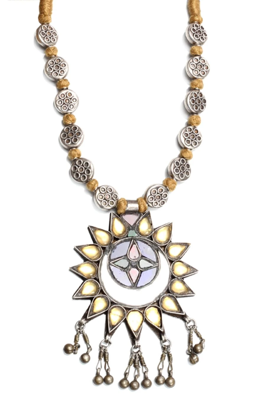 Sangeeta Boochra Silver Pushti Mirror Necklace 6 Sangeeta Boochra Silver Pushti Mirror Necklace - Image 4