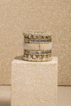 Tarun Tahiliani Accessories Pearl Mesh Kada