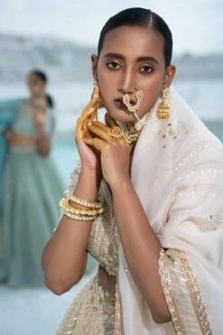 Maisara Gold Jadau Nose Ring