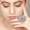 Sangeeta Boochra Round Floral Silver Hand-crafted Ring -Celestiagem Jewelry Shop 3124sb23 1
