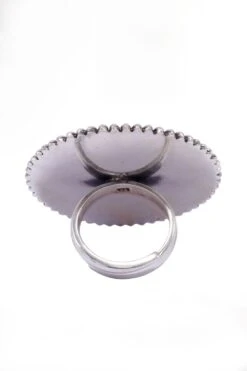 Sangeeta Boochra Round Floral Silver Hand-crafted Ring -Celestiagem Jewelry Shop 3124sb23 4