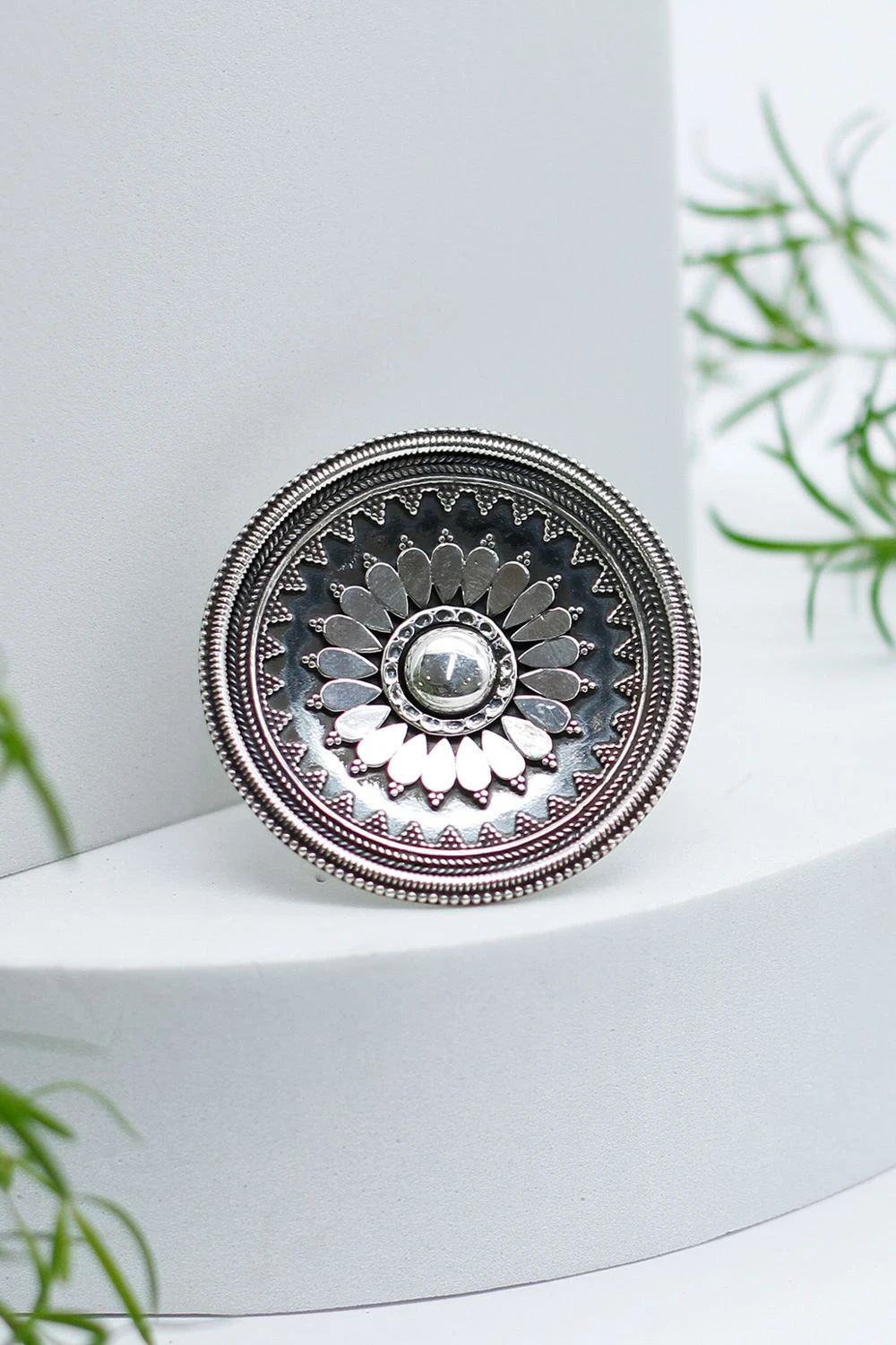 Sangeeta Boochra Tribal Chandrika Silver Hand-crafted Ring 4 Sangeeta Boochra Tribal Chandrika Silver Hand-crafted Ring - Image 2