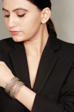 Sangeeta Boochra Traditional Oxidized Silver Hand-crafted Bangle