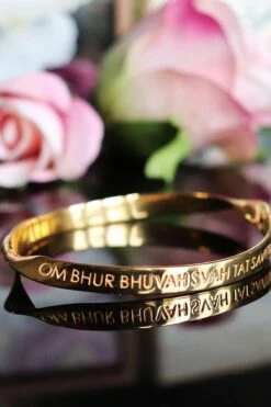 Eina Ahluwalia Gayatri Mantra Gold Bangle -Celestiagem Jewelry Shop 3412ea2 3