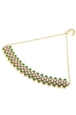 Isharya Green Polki Cut Choker -Celestiagem Jewelry Shop 3623ia12 3