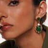 Isharya Green Duplet Earrings 2 Isharya Green Duplet Earrings -Celestiagem Jewelry Shop 3623ia5 1