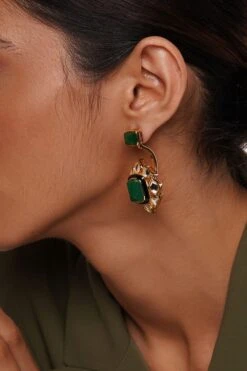 Isharya Green Duplet Earrings 7 Isharya Green Duplet Earrings -Celestiagem Jewelry Shop 3623ia5 2