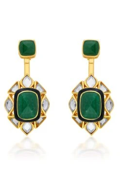 Isharya Green Duplet Earrings 8 Isharya Green Duplet Earrings -Celestiagem Jewelry Shop 3623ia5 3