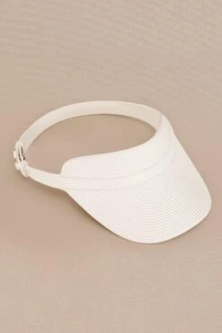 AMPM Accessories Maeen Serene White Leather Visor