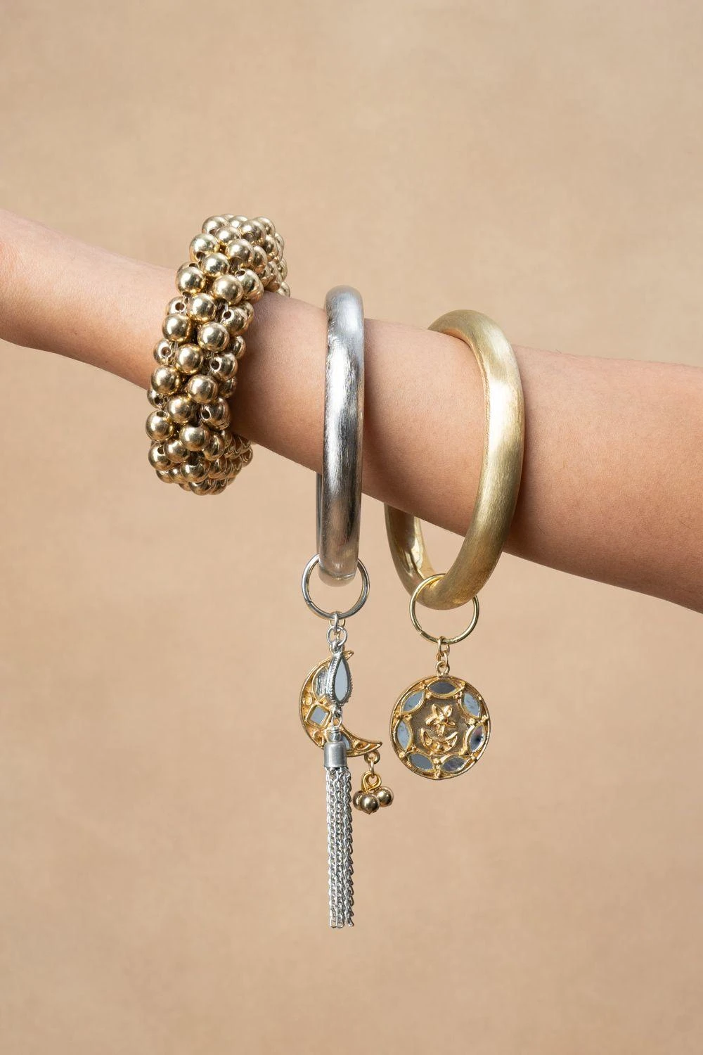 Ritika Sachdeva Gold & Silver Bangles With Charms 5 Ritika Sachdeva Gold & Silver Bangles With Charms - Image 3