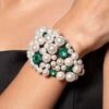 Isharya Zeenat Green Quartz Pearl Cuff -Celestiagem Jewelry Shop 62iq24 1