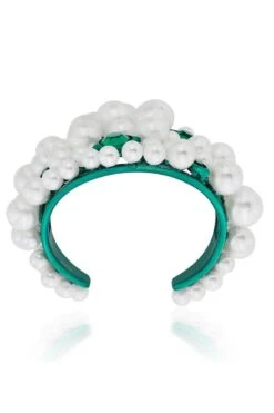 Isharya Zeenat Green Quartz Pearl Cuff -Celestiagem Jewelry Shop 62iq24 4
